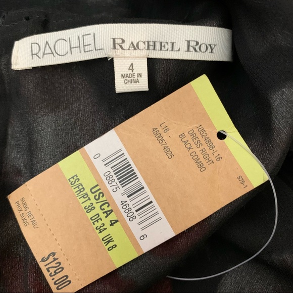 NWT! Rachel Roy Black Floral Sheath Dress - Picture 7 of 8